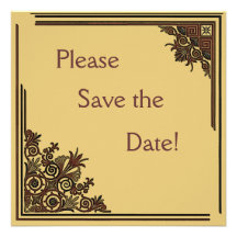 Art Deco Save the Date Cards Custom Announcement