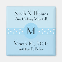Art Deco Save The Date Magnet - Blue