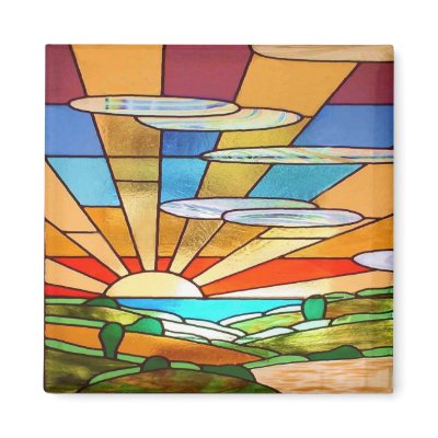 Art Deco Stained Glass 1 Magnet by shelbysemail2