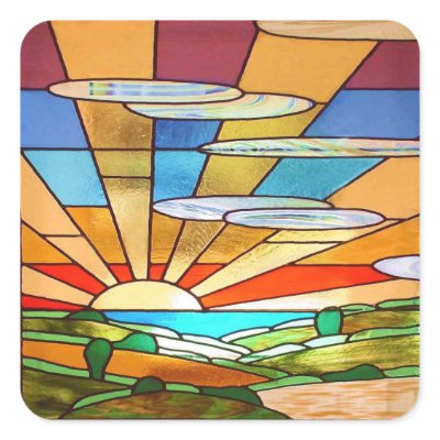 Art Deco Stained Glass 1 Stickers by shelbysemail2
