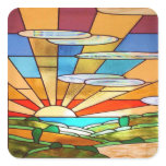 Art Deco Stained Glass 1 Stickers