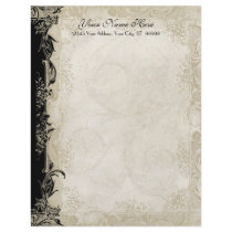 Art Deco Style Baroque Black n Cream Vintage Lace