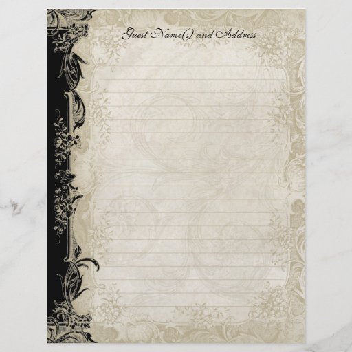 Art Deco Style Peacock Black n Cream Vintage Lace Full Color Flyer