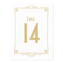 Art Deco Style Table Numbers Postcards