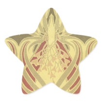 art deco swirl abstract vintage pattern art star sticker