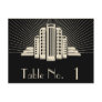 Art Deco Tower Ray in Black and Ivory Table Number