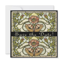 Art Deco Two Sided Customisable Save the Date Card Personalised Announcements