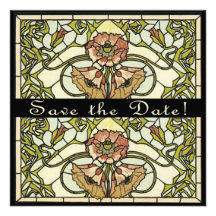 Art Deco Two Sided Customisable Save the Date Card Personalised Announcements