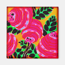 Art Deco Wallflowers - Hot Pink+ (magnet)