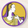 Art Deco Woman in Purple and Gold Coasters