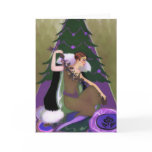 Art Deco Xmas, Pascaline in Taupe, Purple & Green Card