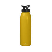 Art face upclose yellow drinking bottle