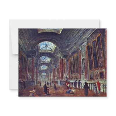 Art Gallery Of The Louvre Detail By Robert Hubert Personalized Announcement by Artcollection