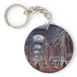 Art Gallery Of The Louvre Detail By Robert Hubert Keychain