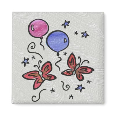 Art Glass Butterflies and Balloons Refrigerator Magnet by PartyShop