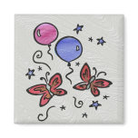Art Glass Butterflies and Balloons magnets