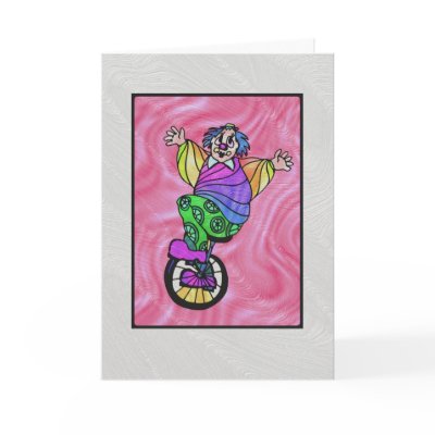 Art Glass Rainbow Clown Card by PartyShop