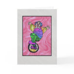 Art Glass Rainbow Clown Card