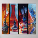 Art Glass Watercolor Menagerie Poster posters