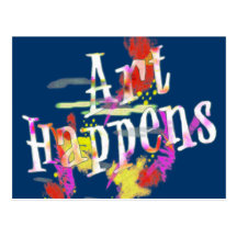 Art Happens: Paint Splashes Postcard