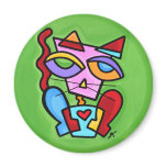 art_happylovecat_rnd fridge magnet