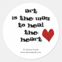 Art / Heart quote stickers, stitched heart image