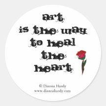 Art / Heart quote stickers with rose logo