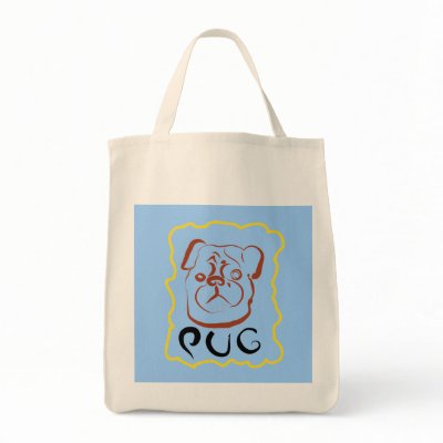 Art ink drawing pug dog Bag by eyecontact