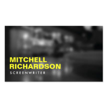ART NOIR PHOTO with YELLOW TYPE Business Card