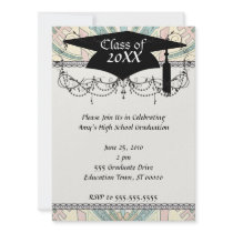 art nouveau abstract elegant pastel pattern grad personalised announcements