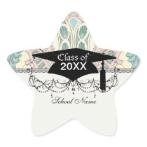 art nouveau abstract elegant pastel pattern grad star stickers