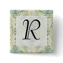 art nouveau abstract ornate pattern pinback buttons