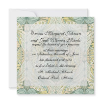 art nouveau abstract ornate pattern personalized invitation