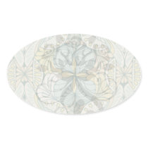 art nouveau abstract ornate pattern oval stickers
