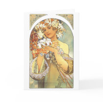 Art Nouveau - Alphonse Mucha "Flower" Greeting Cards
