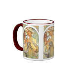 Art Nouveau - Alphonse Mucha "Flower" mugs