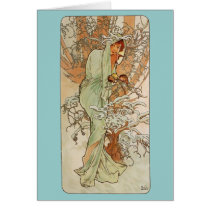 Art Nouveau - Alphonse Mucha - Winter Greeting Card