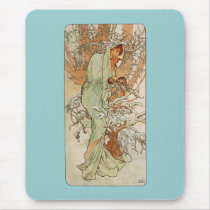Art Nouveau - Alphonse Mucha - Winter Mouse Pads