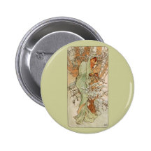 Art Nouveau - Alphonse Mucha - Winter Pin