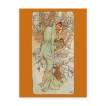 Art Nouveau - Alphonse Mucha - Winter Postcard