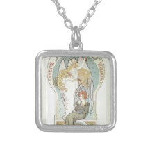 Art Nouveau Angel and Mother Necklace
