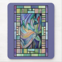 Art Nouveau Belly Dance (Portrait) Mouse Pads