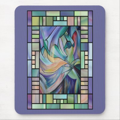 Art Nouveau Belly Dance (Portrait) Mouse Pads by taiche
