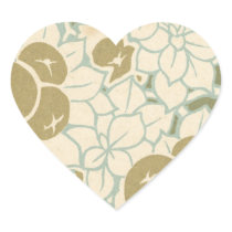 art nouveau berries fruit pattern heart stickers