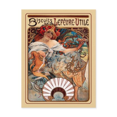 Art Nouveau - Biscuits Lefeure-Utile Postcard by Vintage_Nouveau