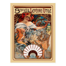 Art Nouveau - Biscuits Lefeure-Utile Postcard