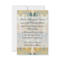art nouveau bold flora design custom invites