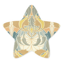 art nouveau bold flora design star stickers