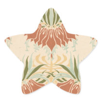 art nouveau bold floral decorative pattern star stickers