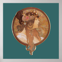 Art Nouveau - Byzantine Head, The Brunette Poster